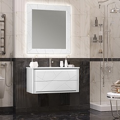 Opadiris Мебель для ванной Луиджи 100 подвесная белая матовая – фотография-2